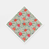 フェスティバルレッドポイントセッティアフローラ水色。 スタンダードランチョンナプキン (角)