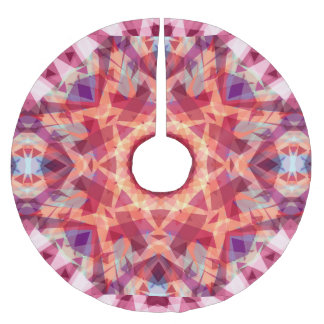 フェスティバルレッドマクシマリストクリスマススターパターン ブラッシュドポリエステルツリースカート