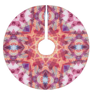 フェスティバルレッドマクシマリストクリスマススターパターン ブラッシュドポリエステルツリースカート