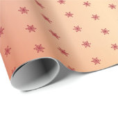 フェスティバルレッドメタリックスノーフレークパターンクリスマス ラッピングペーパー (ロールコーナー)