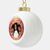 フェスティバルレッドメタリックスノーフレーク家族の写真 セラミックボールオーナメント (右)