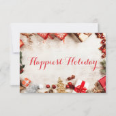 フェスティバルレッドメリークリスマスタイポグラフィ事業 サンキューカード (正面)