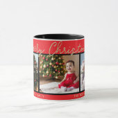 フェスティバルレッドメリークリスマス3枚フォトギャラリー マグカップ (中央)