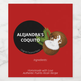 フェスティバルレッドモダンココナッツスプラッシュコキトボトル ワインラベル