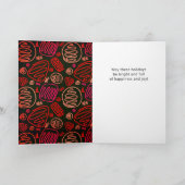 フェスティバルレッドワンラインパター芸術的ンクリスマス シーズンカード (内部)