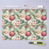 フェスティバルレッドヴィンテージクリスマスオーナメント 薄葉紙 (クラフト)