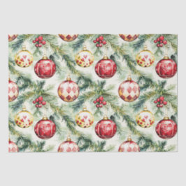 フェスティバルレッドヴィンテージクリスマスオーナメント 薄葉紙