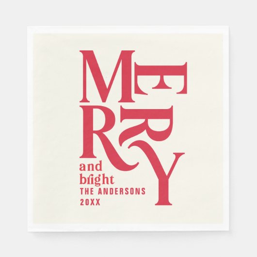 フェスティバルレッドヴィンテージメリークリスマスパーティー スタンダードランチョンナプキン (正面)