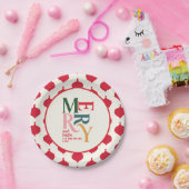 フェスティバルレッドヴィンテージメリークリッツマスホリデーパーティー ペーパープレート (パーティー)