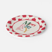 フェスティバルレッドヴィンテージメリークリッツマスホリデーパーティー ペーパープレート (アングル)