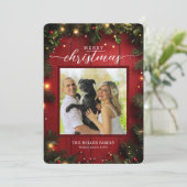 フェスティバルレッド素朴クリスマスフォト シーズンカード (スタンド正面)