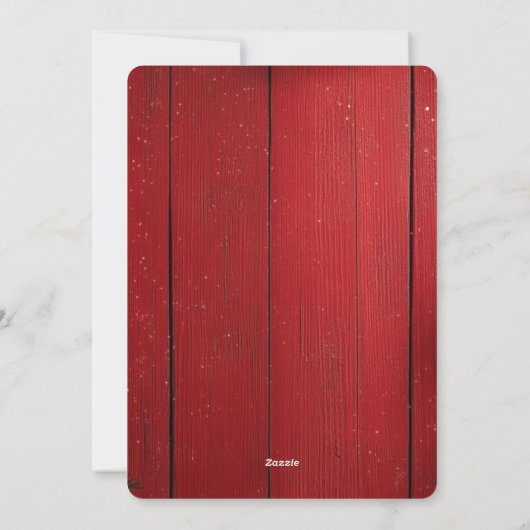 フェスティバルレッド素朴クリスマスフォト シーズンカード (裏面)