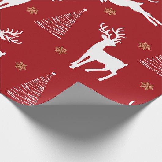 フェスティバルレッド素朴トナディアクリスマスツリーホリデイ ラッピングペーパー (角)