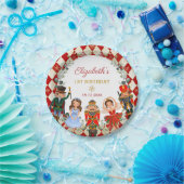 フェスティバルレッド金ゴールドナッツクラッカー誕生日ホリデーパーティー ペーパープレート (パーティー)