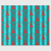 フェスティバルレッド&アクアビーメリークリスマス ラッピングペーパー (フラット)