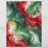 フェスティバルレッド&グリーンアルコールインクスクラップブック紙 (正面)