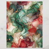 フェスティバルレッド&グリーンアルコールインクスクラップブック紙 (裏面)