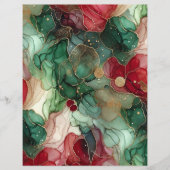 フェスティバルレッド&グリーンアルコールインクスクラップブック紙 (正面)