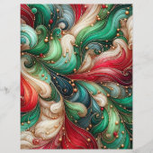 フェスティバルレッド&グリーンアルコールインクスクラップブック紙 (正面)