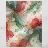 フェスティバルレッド&グリーンアルコールインクスクラップブック紙 (正面)