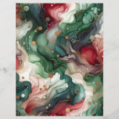 フェスティバルレッド&グリーンアルコールインクスクラップブック紙 (裏面)