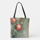 フェスティバルレッド&グリーンウォーターカラートート トートバッグ (裏面)