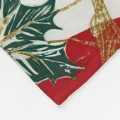 フェスティバルレッド&グリーンクリスマスブランケット フリースブランケット (角)