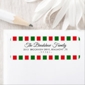 フェスティバルレッド&グリーンクリスマス住所 シール (インサイチュ)