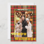 フェスティバルレッド&グリーンタータンチェック「ハッピーホリデー」 シーズンカード (正面)