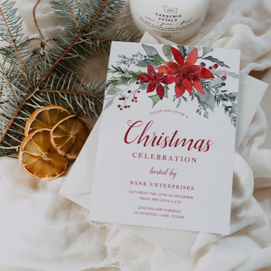 フェスティバルレッド&グリーンフローラクリスマスパーティー 招待状