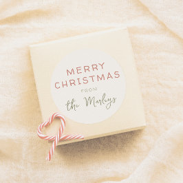 フェスティバルレッド&グリーンレトロクリスマス ラウンドシール