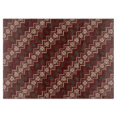 フェスティバルレッド、グリーン&クリームコージークリスマスパターン カッティングボード (正面)