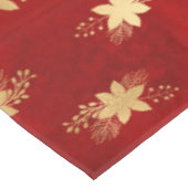 フェスティバルレッド&ゴールドフォイルウィンターポインセチア テーブルクロス (アングル)