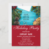 フェスティバルレッド&ブルーカンパニーホリデークリスマスパーティー 招待状 (正面)