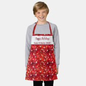 フェスティバルレッド&ホワイトホリデーエプロン エプロン (着用した状態)