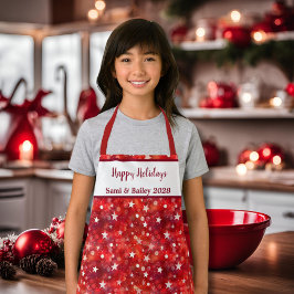 フェスティバルレッド&ホワイトホリデーエプロン エプロン