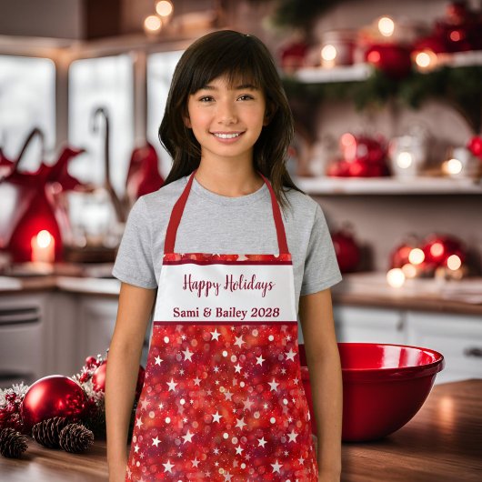 フェスティバルレッド&ホワイトホリデーエプロン エプロン