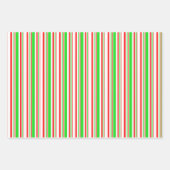 フェスティバルレッド、ホワイト、グリーンクリスマススタイルライン ラッピングペーパーシート (正面)
