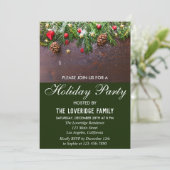 フェスティバルレッド&素朴グリーンカントリーホリデーパーティー 招待状 (スタンド正面)
