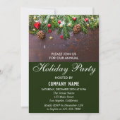 フェスティバルレッド&素朴グリーンカンパニーホリデーパーティー 招待状 (正面)