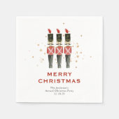 フェスティバルレッド&金ゴールドくるみ割りクリスマス スタンダードカクテルナプキン (正面)