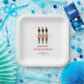 フェスティバルレッド&金ゴールドくるみ割りクリスマス ペーパープレート (パーティー)