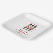 フェスティバルレッド&金ゴールドくるみ割りクリスマス ペーパープレート (傾斜あり)