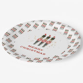 フェスティバルレッド&金ゴールドくるみ割りクリスマス ペーパープレート (アングル)