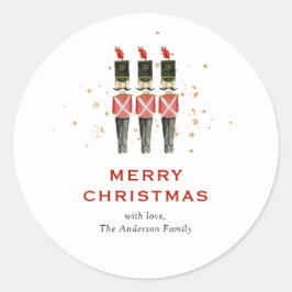 フェスティバルレッド&金ゴールドくるみ割りクリスマス ラウンドシール