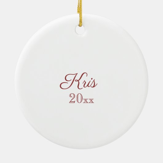 フェスティバルレッド(鳥)ショウジョウコウカンチョウとパインコーンハッピーホリデイズ セラミックオーナメント (裏面)