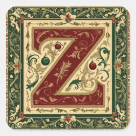 フェスティバルレッドZとクリスマスグリーン スクエアシール