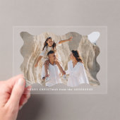 フェスティバルレトロウェーブフレームホリデーフォトカード アクリル招待状 (インサイチュ (ポータブル))