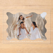 フェスティバルレトロウェーブフレームホリデーフォトカード アクリル招待状 (正面)