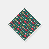 フェスティバルレトロクリスマスオーナメントミッドセンチュリーモダン スタンダードカクテルナプキン (角)